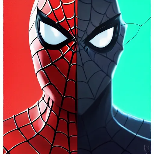 Image similar to face icon stylized minimalist spider - man, loftis, cory behance hd by jesper ejsing, by rhads, makoto shinkai and lois van baarle, ilya kuvshinov, rossdraws global illumination