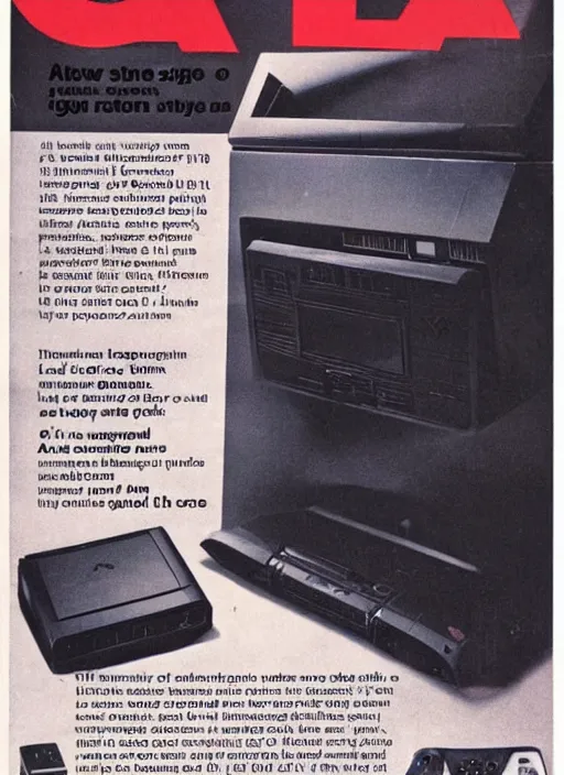 Image similar to a 1 9 8 4 magazine ad for a new video game system