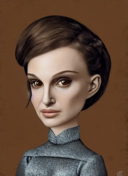 Prompt: natalie portman as a mark ryden doll, detailed digital art, trending on Artstation