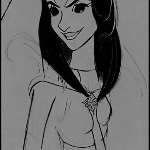 Image similar to milt kahl sketch of victoria justice as princess padme from star wars episode 3