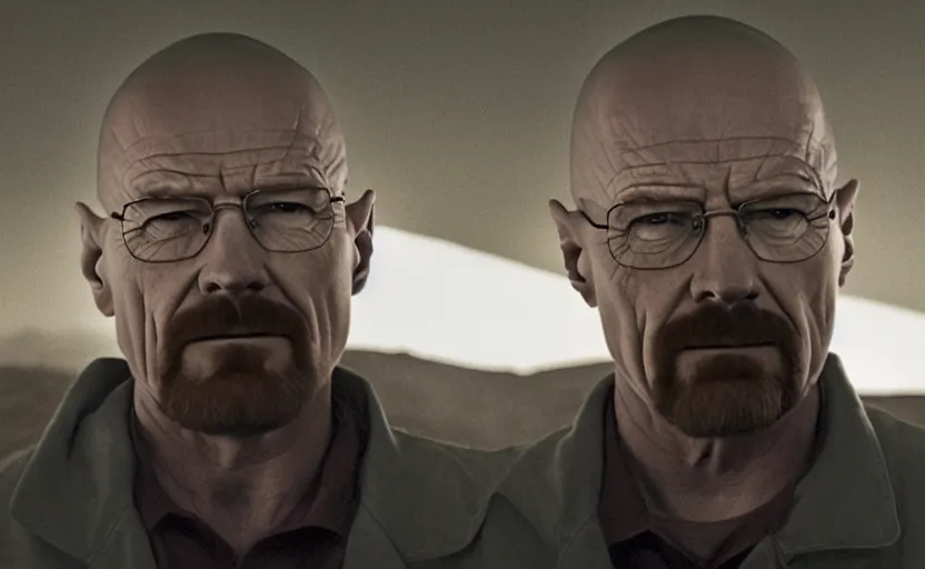 Image similar to walter white in'breaking bad'( 2 0 1 2 ), movie still frame, oscar nominated cinematography, volumetric lighting, 8 k resolution, beautiful composition