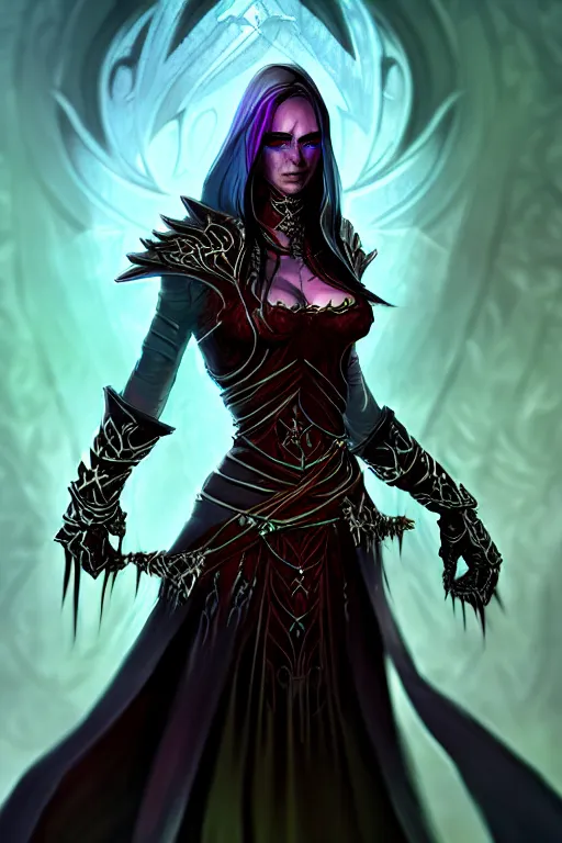 Image similar to Necromancer of Guild Wars 2, concept art, close-up, digital art, elegant