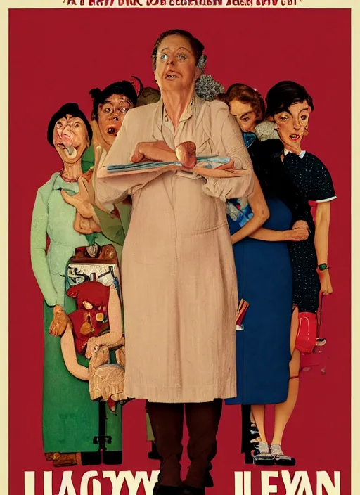 Prompt: poster for a drama film animation called lazy woman, 8 k, hd, art by norman rockwell