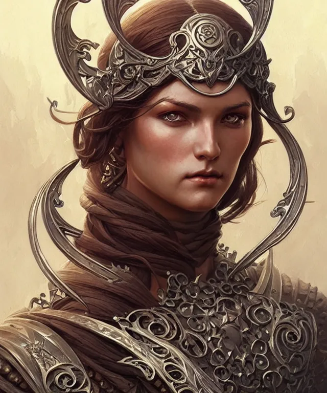 Image similar to Muscular and powerful medieval knight portrait, art nouveau, fantasy, intricate flower designs, elegant, highly detailed, sharp focus, art by Artgerm and Greg Rutkowski