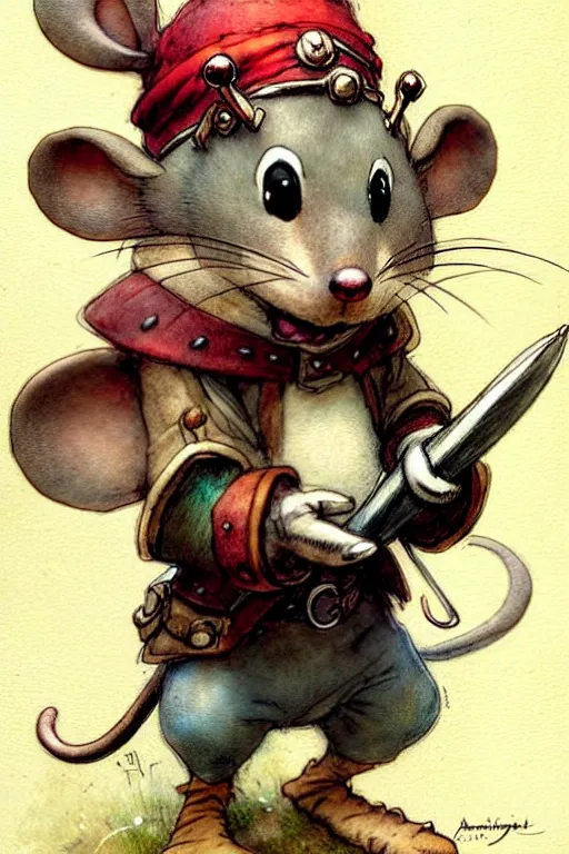 Image similar to adventurer ( ( ( ( ( anthropomorphic fantasy mouse king. muted colors. ) ) ) ) ) by jean baptiste monge!!!!!!!!!!!!!!!!!!!!!!!!! chrome red