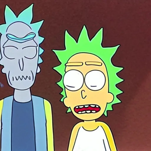 Image similar to real life rick and morty, photorealistic, highly detailed, photo