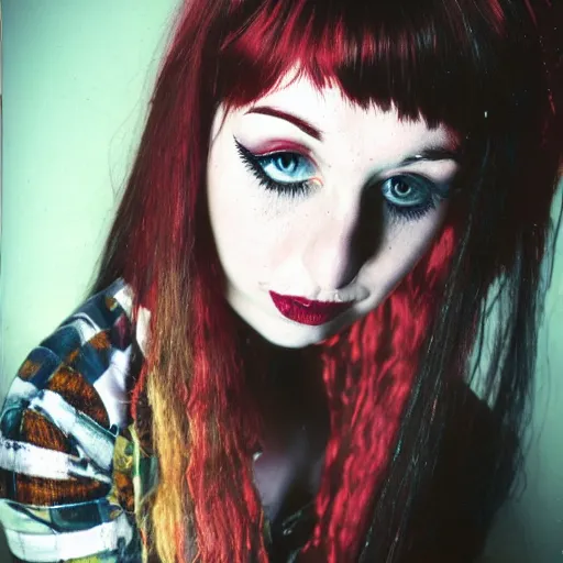Prompt: photographic portrait of a hybrid of lisa minelli and megan massacre and isy suttie aged 2 2, with a fringe, 8 k