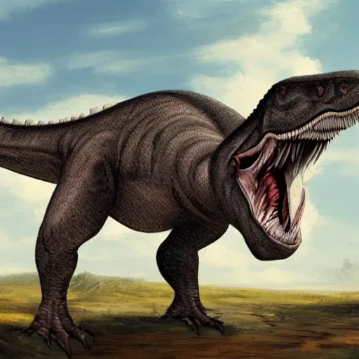 Image similar to modern accurate paleo art of a tyrannosaurus