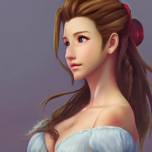 Image similar to aerith gainsborough by nick silva, ja mong, digital, trending artstation