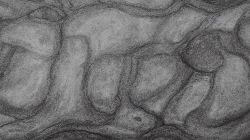 Image similar to charcoal drawing well - traveled inky permafrost