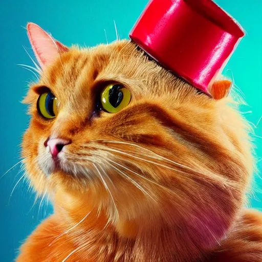 Prompt: a cute portrait of a flamboyant cat with a cigar in its mouth