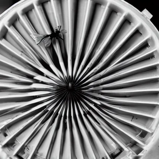 Image similar to a fly trapped in a fan, photography,
