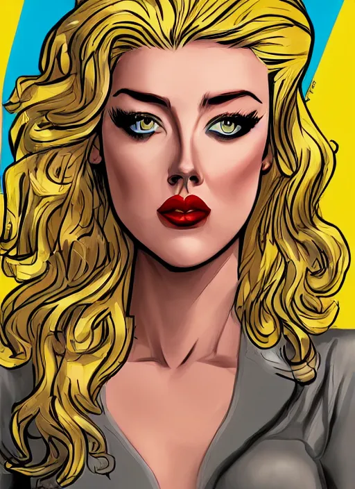 Image similar to amber heard as a Dan DeCarlo cartoon, detailed digital art, trending on Artstation