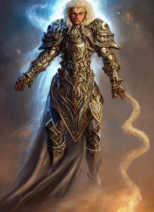 Image similar to anthropomorphized white lion paladin casting magic bright light spell, heroic pose, concept art, insanely detailed and intricate, hypermaximalist, elegant, ornate, hyper realistic, super detailed, art deco, cinematic, trending on artstation, magic the gathering artwork