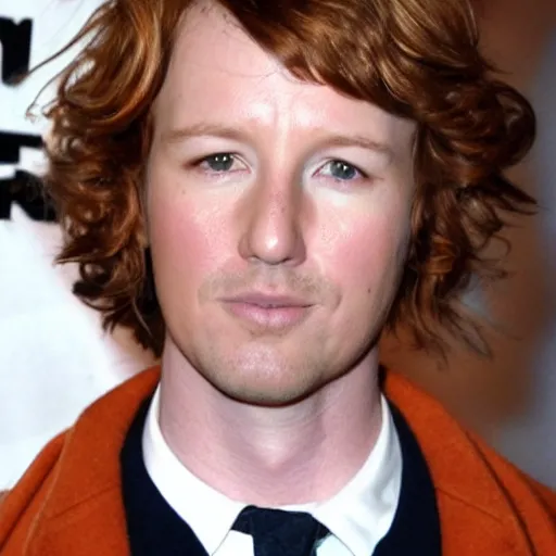 Image similar to portrait of kelly reilly as a young man!!! bare ears, short hair and hazel!!! eyes