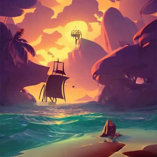 Image similar to painting mermaid treasure on sea of thieves game avatar hero smooth face median photoshop filter cutout vector, behance hd by jesper ejsing, by rhads, makoto shinkai and lois van baarle, ilya kuvshinov, rossdraws global illumination