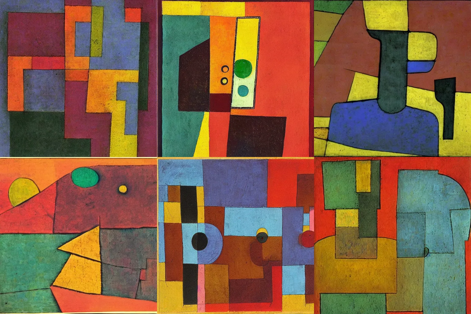 Prompt: things fall apart. painting by paul klee and michael larinov.