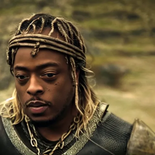 Image similar to juice wrld in vikings 4 k detailed super realistic