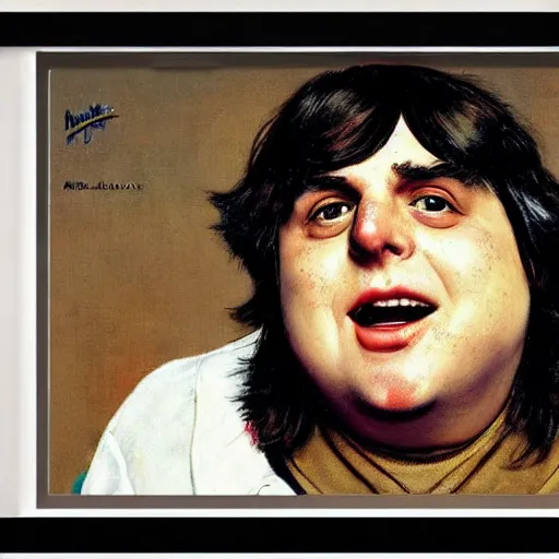 Prompt: andy milonakis portrait art by norman rockwell