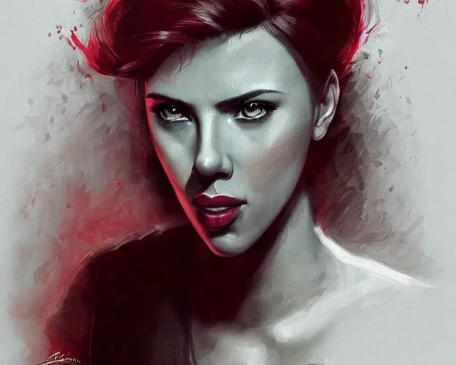 Image similar to portrait of scarlett johansson drinking cola in team fortress 2 style, detailed face, dark fantasy art, fantasy, pretty, hd shot, digital portrait, beautiful, artstation, comic style, by artgerm, guy denning, jakub rozalski, magali villeneuve, neoartcore and charlie bowater