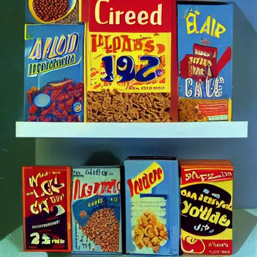 Image similar to photograph of a cereal box from 1 9 7 0 s