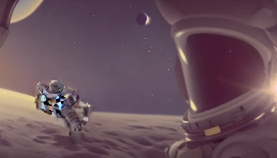 Image similar to movie still of a transcendental astronaut being, cinematic composition, cinematic light, anamorphic lens