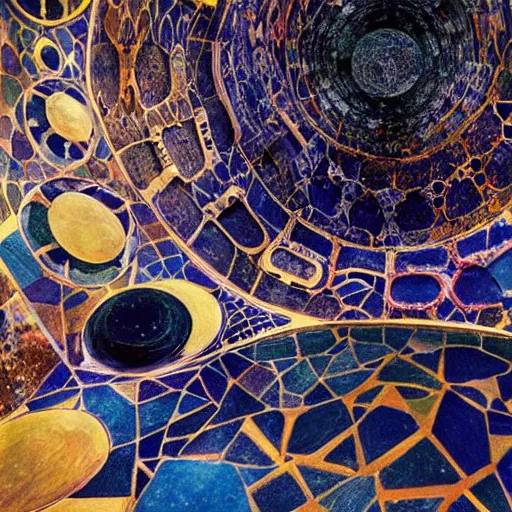 Prompt: Liminal space in outer space by architect Antoni Gaudí, colorized