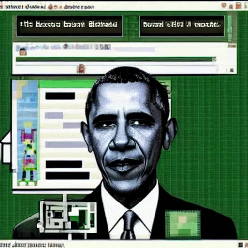 Image similar to Barack Obama smoking weed in Minecraft