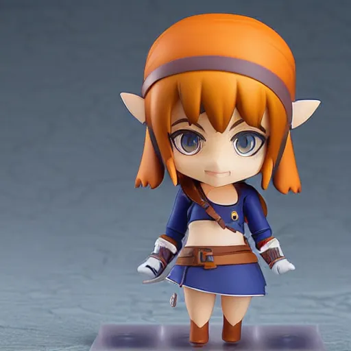 Prompt: high quality portrait flat matte painting of cute girl in the style of nendoroid and Toon Zelda , flat anime style, thick painting, medium close-up