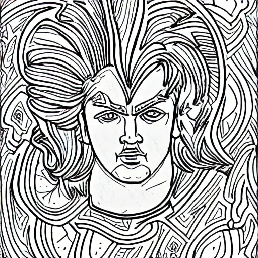 Prompt: apollo face 3 / 4 close up coloring pages