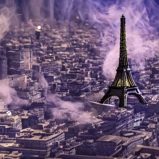 Prompt: a detailed photo of a diorama city, paris eiffel tower, macro photography, zoom, model trees, studio lighting, hyperdetailed, bokeh, smoke