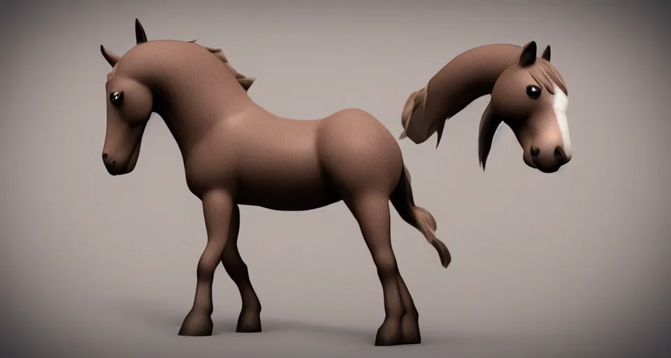 Prompt: horse, nintendo 6 4, 3 d graphics, pixar