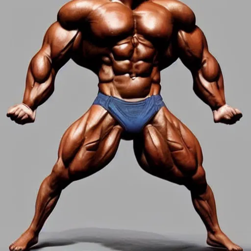 Image similar to digustingly muscular bodybuilder. fantasy art