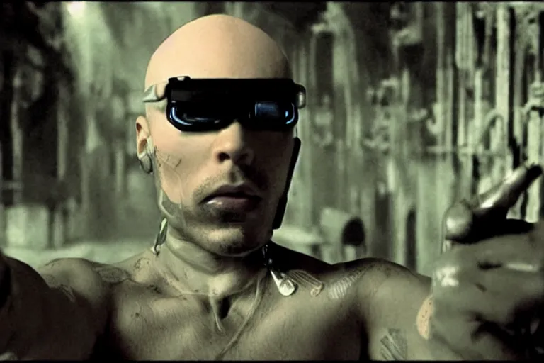 Prompt: cyborg - pitbull taking a selfie, in hell, in 1 9 3 2, y 2 k cybercore, industrial low - light photography, still from a kiyoshi kurosawa movie