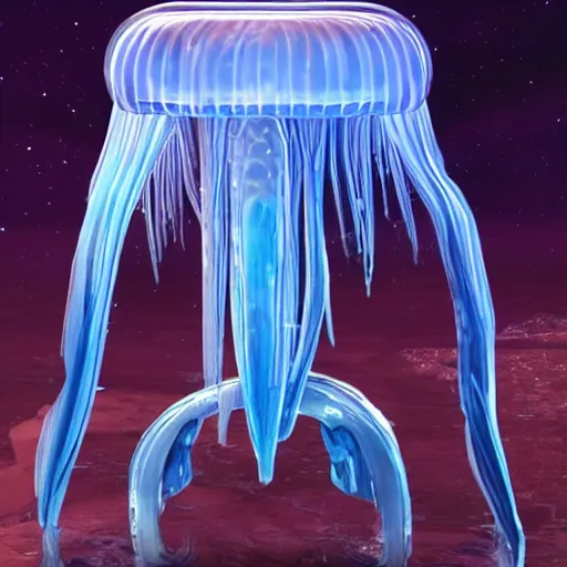 Image similar to the jellyfish stool by guardians of the Galaxy, elysium, star citizen