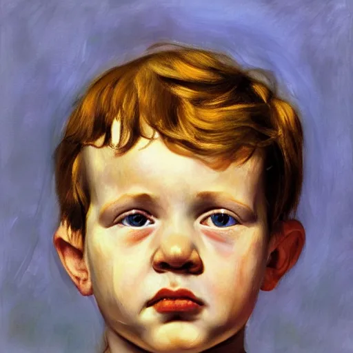 Prompt: high quality high detail painting by lucian freud, hd, little boy portrait, photorealistic lighting