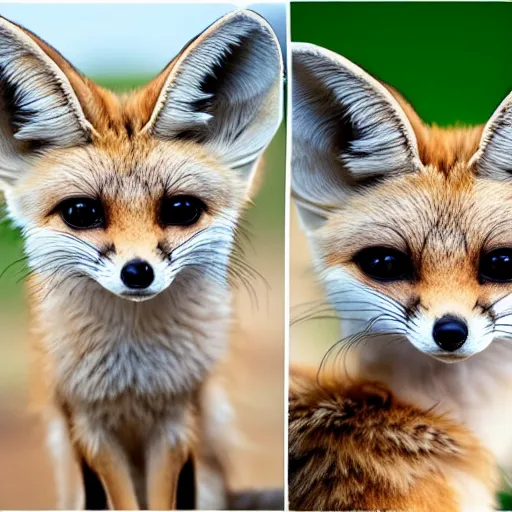 Prompt: a fennec fox with gigantic ears, national geographic photography, highly detailed