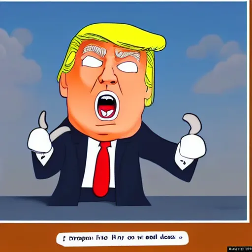 Prompt: cute, happy donald trump cartoon from a pixar movie