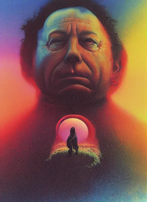 Image similar to alex jones by lisa frank and zdzislaw beksinski