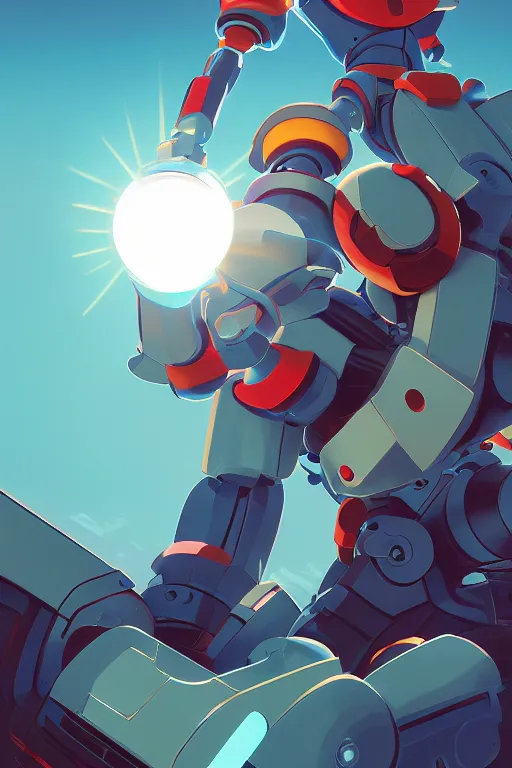 Image similar to metabots medabots medarotto medarot robot minimalist comics, behance hd by jesper ejsing, by rhads, makoto shinkai and lois van baarle, ilya kuvshinov, rossdraws global illumination ray tracing hdr radiating a glowing aura