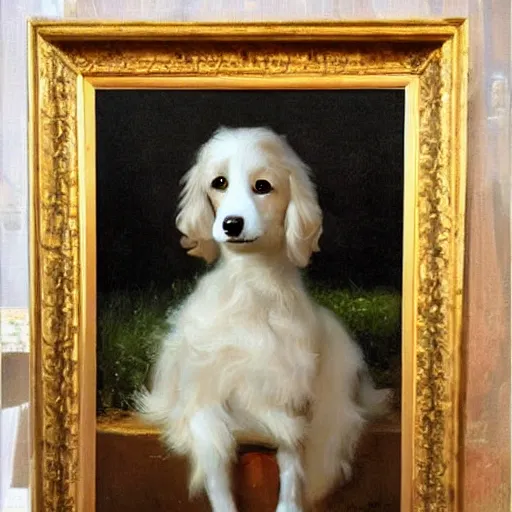 Prompt: beautiful romantic barroque painting portrait of a dog