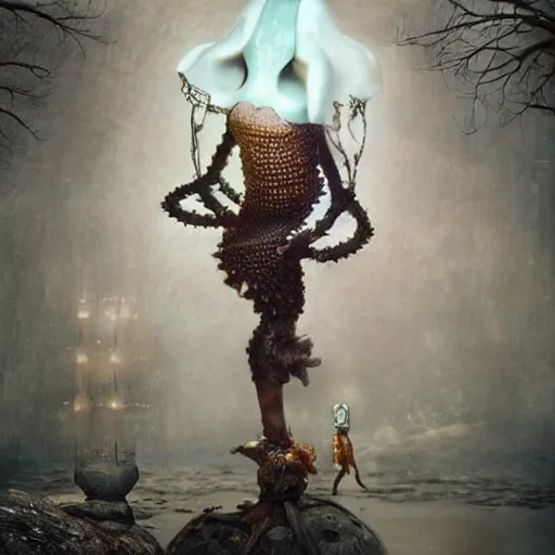 Image similar to a luminous armor made of squids. by ray caesar. by louise dahl - wolfe. by andrea kowch. surreal photography