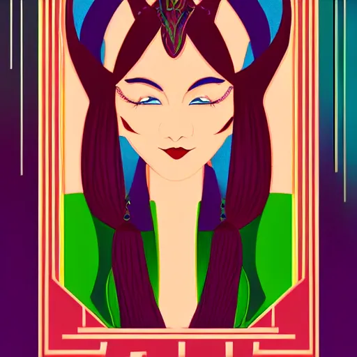 Image similar to elf princess in art deco style