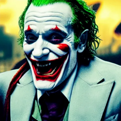 Image similar to film still of Robin Williams as joker in the new Joker movie