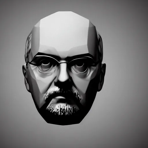 Prompt: low poly model of a lemon with Vladimir Lenin's face on it