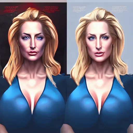 Image similar to lindsey pelas as gillian anderson the president of united states digital painting artstation concept art sharp focus illustration art by artgerm h 7 0 4