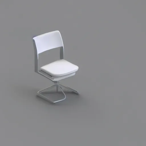 Image similar to 3 d object of chair rendered in isometric in 3 d game, isometric art, centralised, mohamed chahin, blender cycles render, solid colours material, white solid background