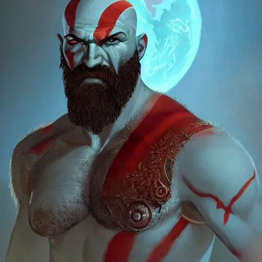 Prompt: portrait of kratos from god of war, mattepainting concept blizzard pixar maya engine on stylized background splash comics global illumination lighting artstation by feng zhu and loish and laurie greasley, victo ngai, andreas rocha, john harris