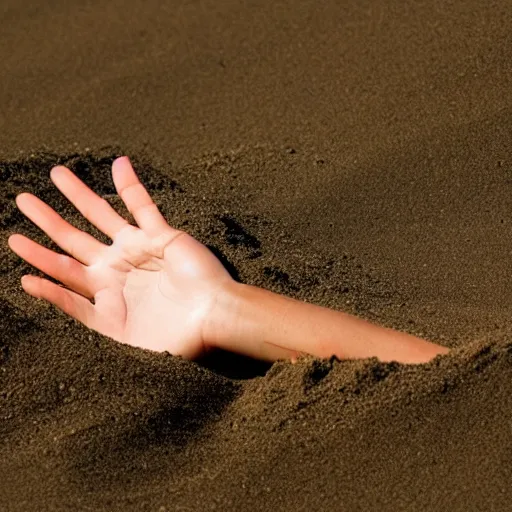 Image similar to desperate hand emerging from the sand