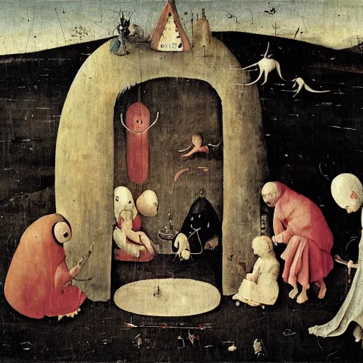 Image similar to hieronymus bosch's spirited away